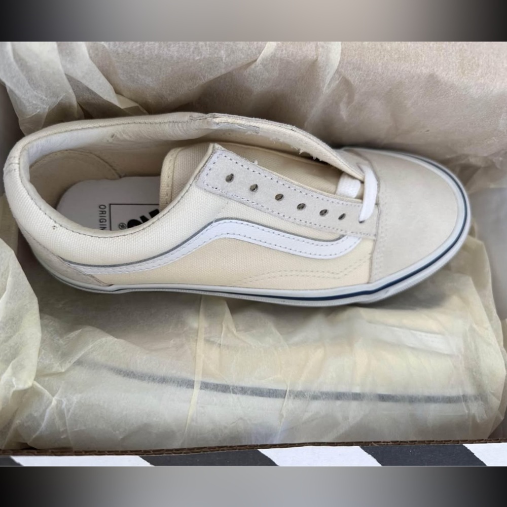 Vans Cream and White Shoes